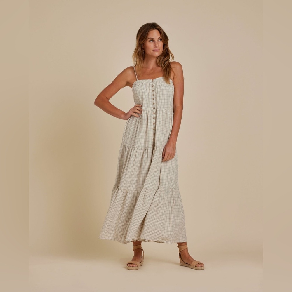 Rylee + Cru • Tiered Maxi Dress in Laurel Plaid NWT